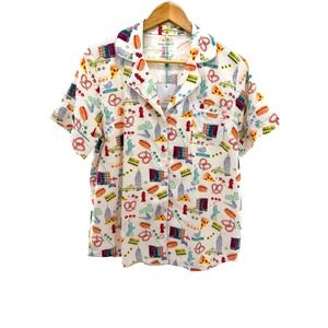 Posh Peanut New York City Travel Bamboo Pajama Shirt Top Womens Size M NWT